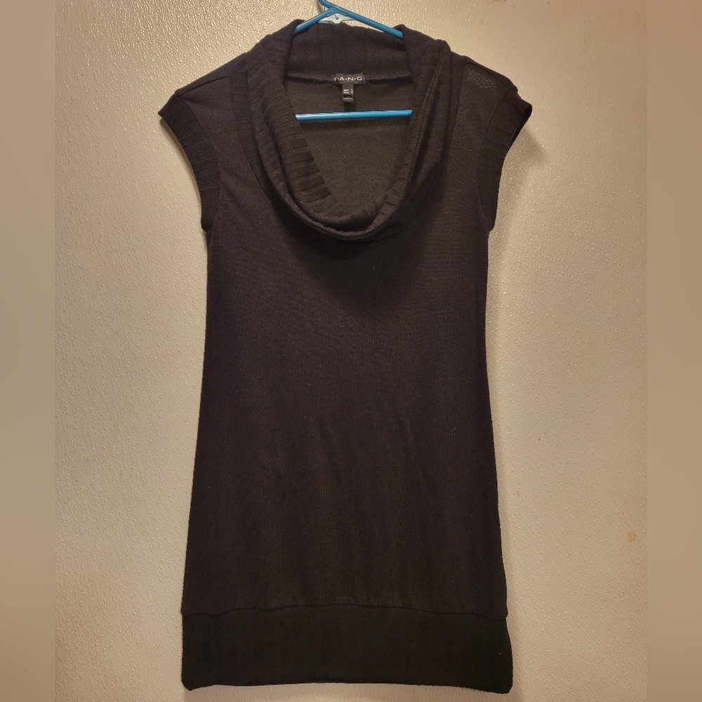 Women's Black Cowl Neck Sweater Top